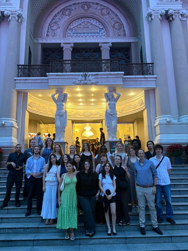 Professional Communication Study Tour photo of students and lecturers in front of the Saigon Opera House